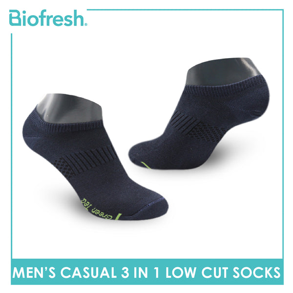 Biofresh Men’s Green Tea Lite Casual Low Cut Socks 3 pairs in 1 pack RTMCKG1
