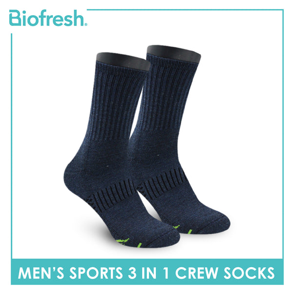 Biofresh Men’s Green Tea Sports Crew Socks 3 pairs in 1 pack RTML-223