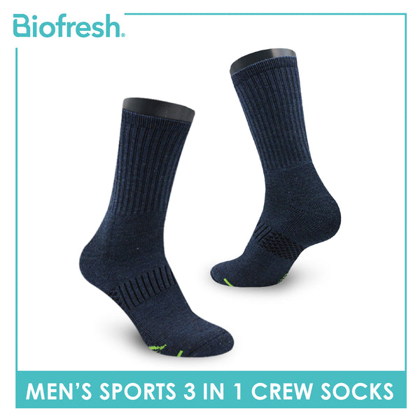 Biofresh Men’s Green Tea Sports Crew Socks 3 pairs in 1 pack RTML-223