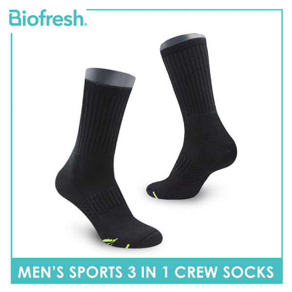 Biofresh Men’s Green Tea Sports Crew Socks 3 pairs in 1 pack RTML-223
