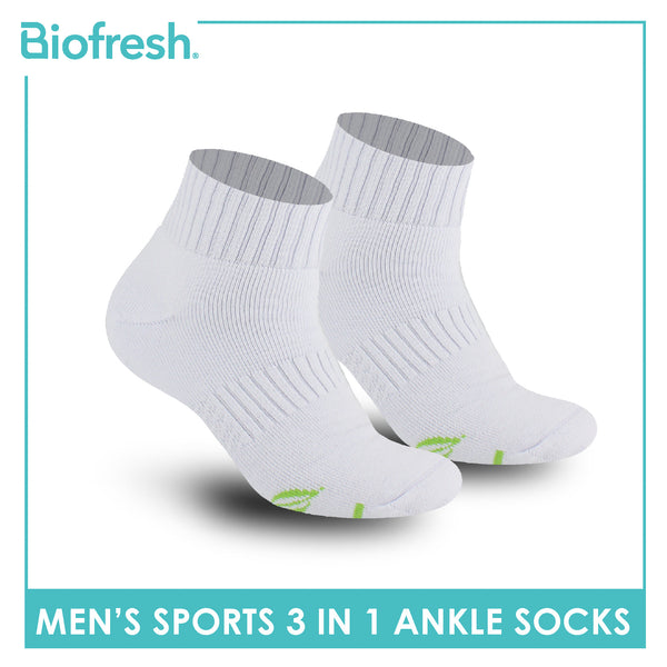 Biofresh Men’s Green Tea Sports Ankle Socks 3 pairs in 1 pack RTMSKG1H