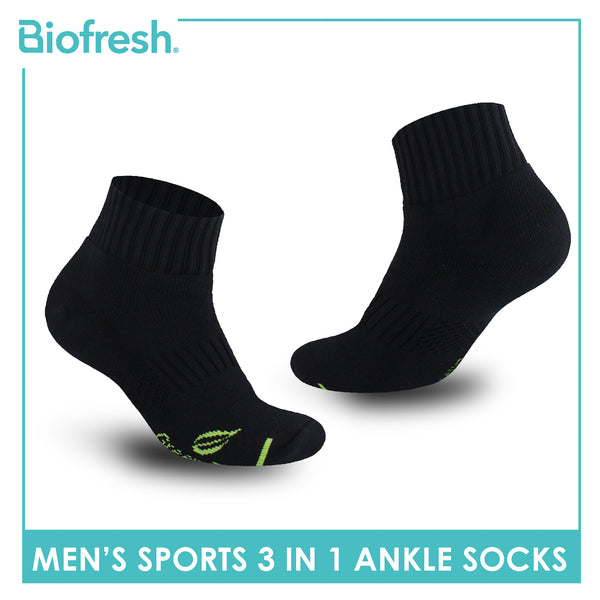 Biofresh Men’s Green Tea Sports Ankle Socks 3 pairs in 1 pack RTMSKG1H
