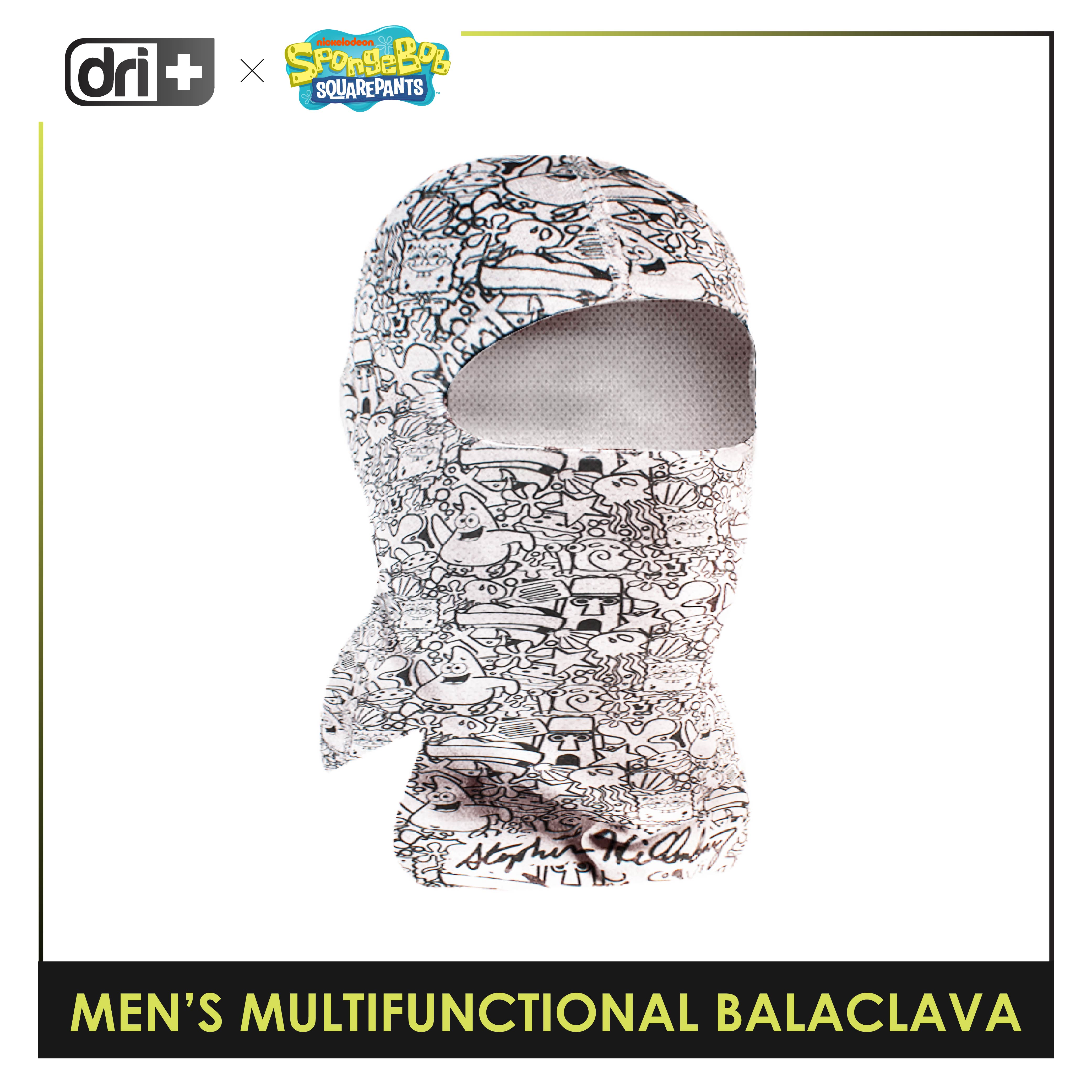 Dri Plus x SpongeBob Men's Washable Aircool “I’m Ready” Balaclava 1 piece SBDMB4401