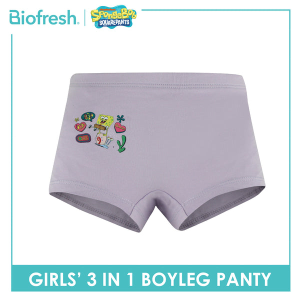 Biofresh | SpongeBob Girl's Antimicrobial Cotton Boyleg Panty 3 pieces in a pack SBGPBG511
