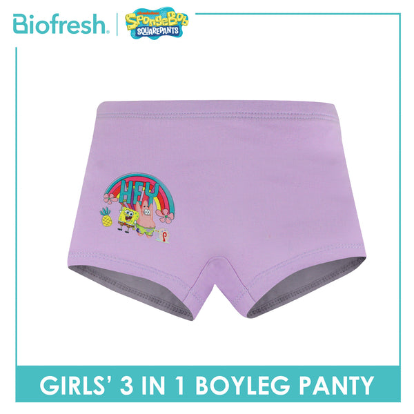 Biofresh | SpongeBob Girl's Antimicrobial Cotton Boyleg Panty 3 pieces in a pack SBGPBG512