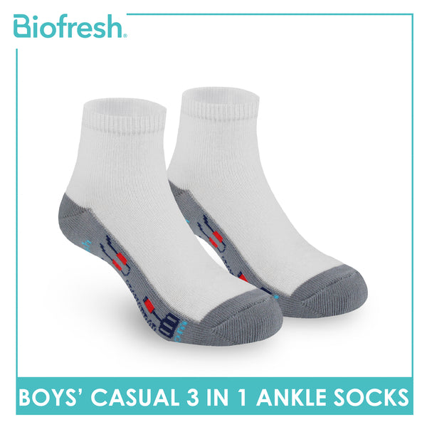 Biofresh | SpongeBob Boys' Antimicrobial Cotton Lite Casual Ankle Socks 3 pairs in 1 pack SBRBCKG1