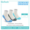 Biofresh | SpongeBob Boys’ Antimicrobial Cotton Lite Casual Ankle Socks 3 pairs in 1 pack SBRBCKG3