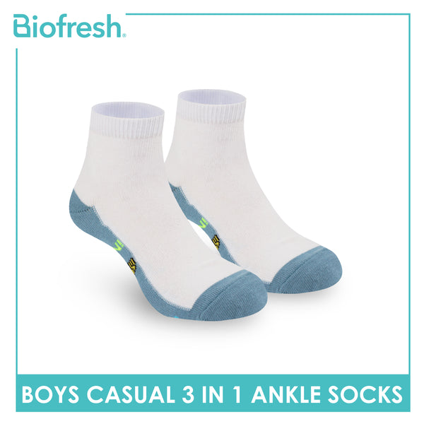 Biofresh | SpongeBob Boys’ Antimicrobial Cotton Lite Casual Ankle Socks 3 pairs in 1 pack SBRBCKG4