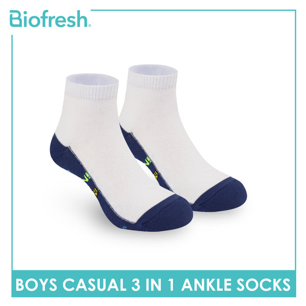 Biofresh | SpongeBob Boys’ Antimicrobial Cotton Lite Casual Ankle Socks 3 pairs in 1 pack SBRBCKG4