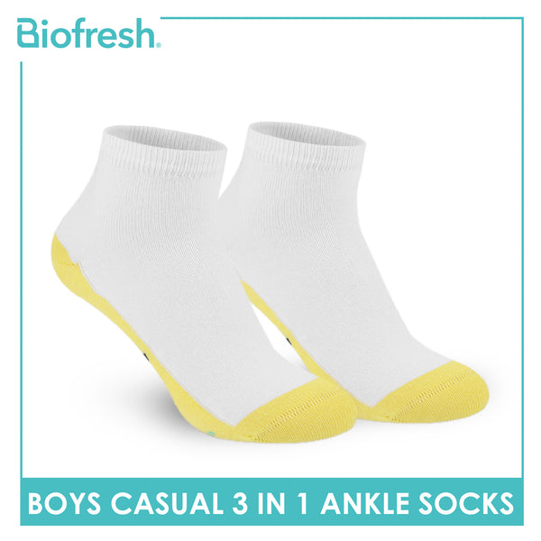 Biofresh | SpongeBob Boys’ Antimicrobial Cotton Lite Casual Ankle Socks 3 pairs in 1 pack SBRBCKG5