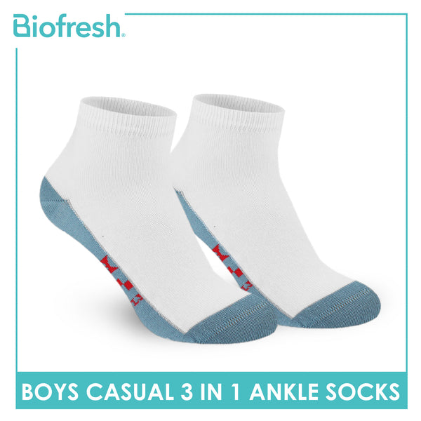 Biofresh | SpongeBob Boys’ Antimicrobial Cotton Lite Casual Ankle Socks 3 pairs in 1 pack SBRBCKG5