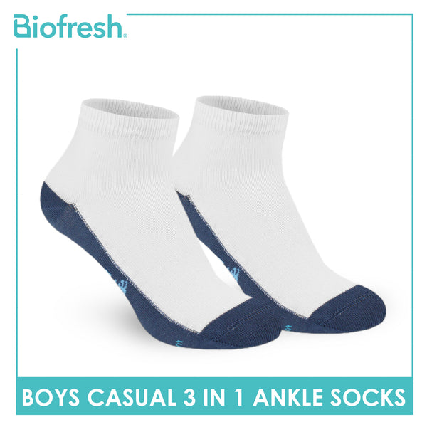 Biofresh | SpongeBob Boys’ Antimicrobial Cotton Lite Casual Ankle Socks 3 pairs in 1 pack SBRBCKG5