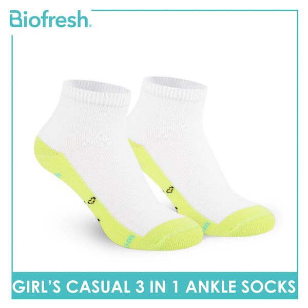 Biofresh | SpongeBob Girl's Antimicrobial Cotton Lite Casual Ankle Socks 3 pairs in 1 pack SBRGCKG1