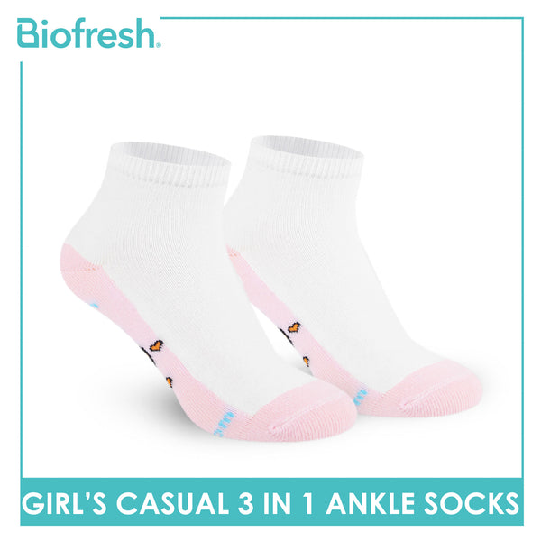 Biofresh | SpongeBob Girl's Antimicrobial Cotton Lite Casual Ankle Socks 3 pairs in 1 pack SBRGCKG1