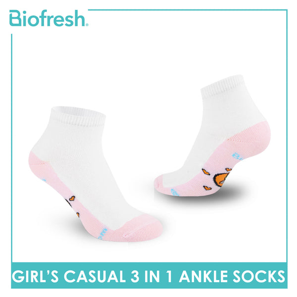 Biofresh | SpongeBob Girl's Antimicrobial Cotton Lite Casual Ankle Socks 3 pairs in 1 pack SBRGCKG1