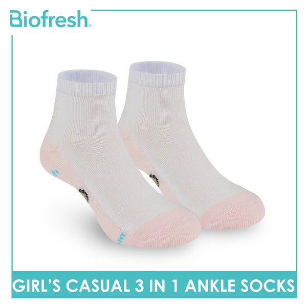 Biofresh | SpongeBob Girl's Antimicrobial Cotton Lite Casual Ankle Socks 3 pairs in 1 pack SBRGCKG2