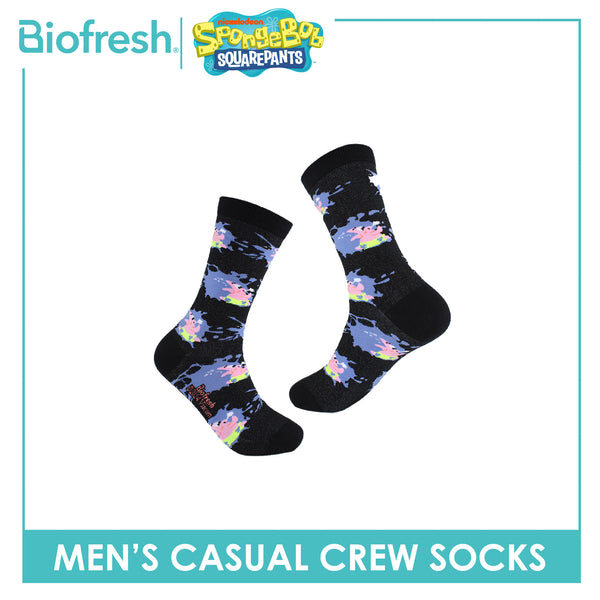 Biofresh | SpongeBob Men’s Cotton Light Performance Crew Socks 1 pair SBRMC4401