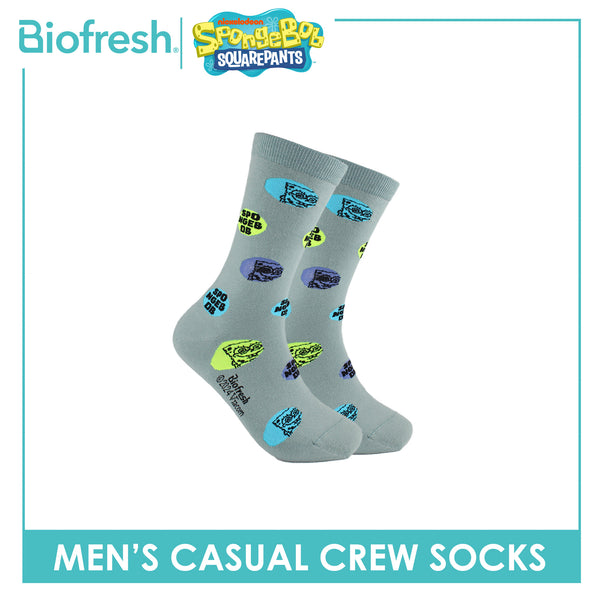 Biofresh | SpongeBob Men’s Cotton Light Performance Crew Socks 1 pair SBRMC4401