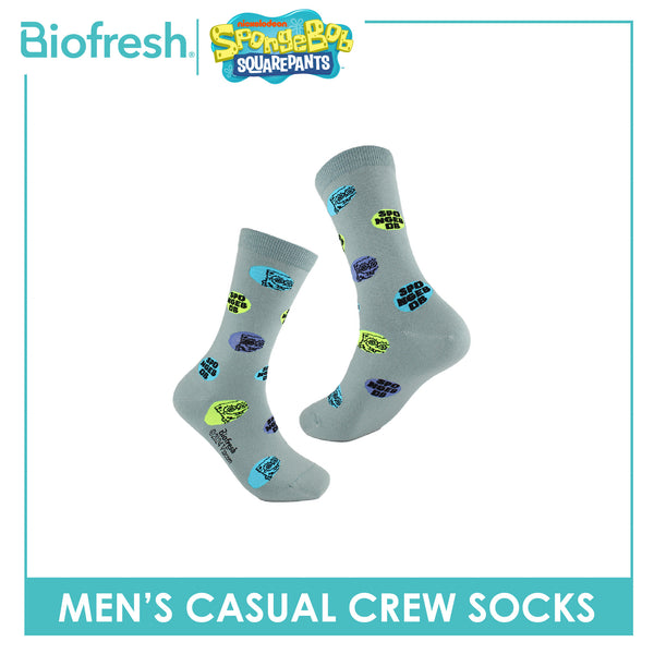 Biofresh | SpongeBob Men’s Cotton Light Performance Crew Socks 1 pair SBRMC4401