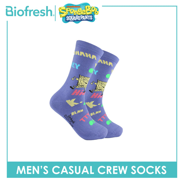 Biofresh | SpongeBob Men’s Cotton Light Performance Crew Socks 1 pair SBRMC4401
