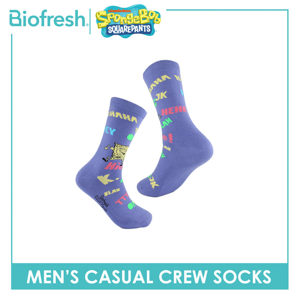 Biofresh | SpongeBob Men’s Cotton Light Performance Crew Socks 1 pair SBRMC4401