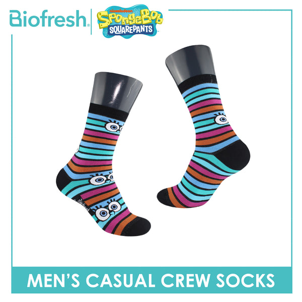 Biofresh | SpongeBob Men’s Cotton Light Performance Crew Socks 1 pair SBRMC4401