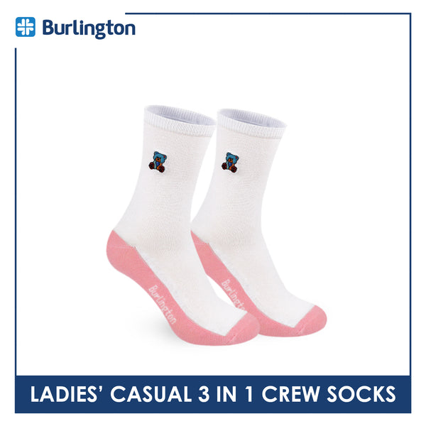 Burlington | Bearlington Ladie's Cotton Casual Crew Socks 3 pairs in a pack TBLCKG35