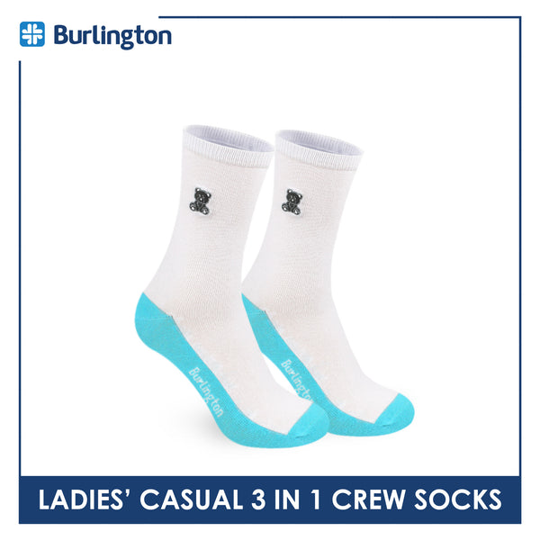 Burlington | Bearlington Ladie's Cotton Casual Crew Socks 3 pairs in a pack TBLCKG35