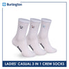 Burlington | Bearlington Ladie's Cotton Embroidered Casual Crew Socks 3 pairs in a pack TBLE6149-2