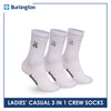 Burlington | Bearlington Ladie's Cotton Embroidered Casual Crew Socks 3 pairs in a pack TBLE6149-3