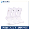 Burlington | Bearlington Men's Cotton Embroidered Casual Crew Socks 3 pairs in a pack TBME146-2