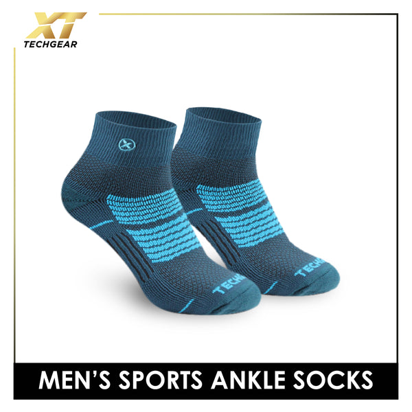 Burlington Men’s TechGear Flexion X-Trainer Thick Sports Embroidered Ankle Socks 1 pair TGMXE2301