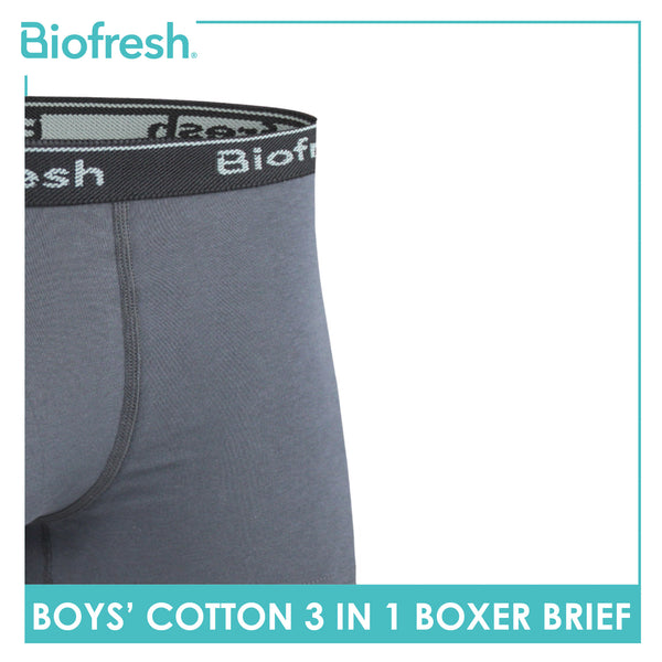 Biofresh Boys' Antimicrobial Cotton Boxer Brief 3 pieces in a pack UCBBG14