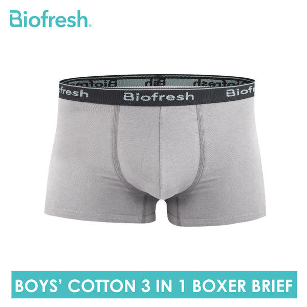 Biofresh Boys' Antimicrobial Cotton Boxer Brief 3 pieces in a pack UCBBG14