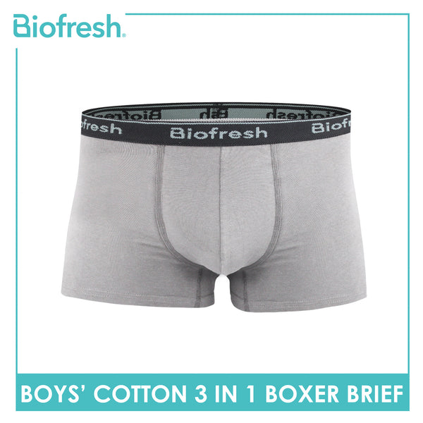 Biofresh Boys' Antimicrobial Cotton Boxer Brief 3 pieces in a pack UCBBG14