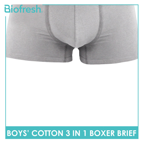 Biofresh Boys' Antimicrobial Cotton Boxer Brief 3 pieces in a pack UCBBG14