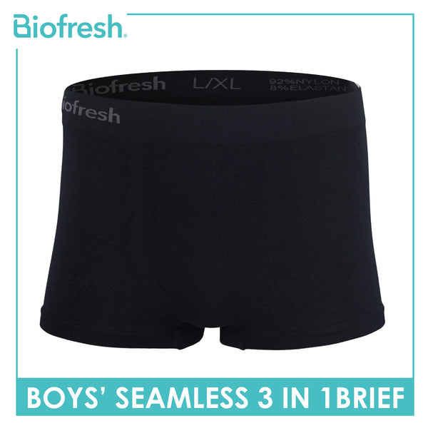 Biofresh Boy's Antimicrobial Seamless Boxer Brief 3 pieces in a pack UCBBG17