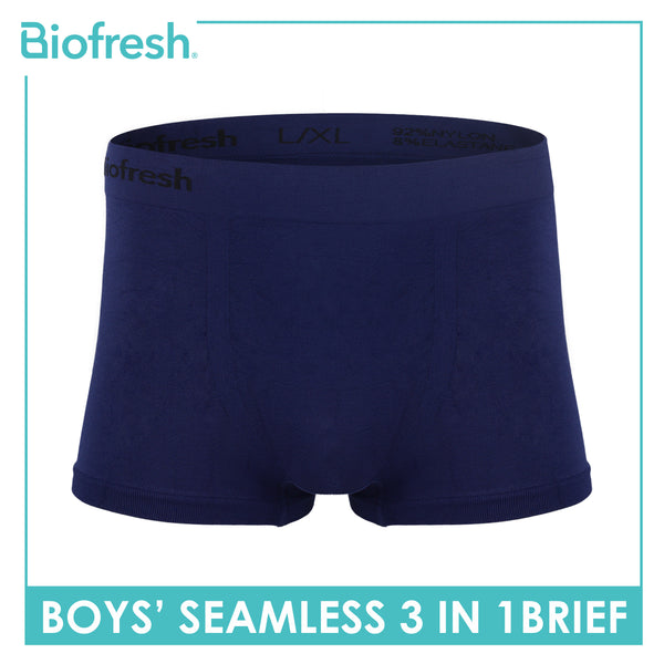 Biofresh Boy's Antimicrobial Seamless Boxer Brief 3 pieces in a pack UCBBG17