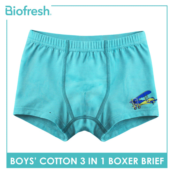 Biofresh Boys' Antimicrobial Cotton Boxer Brief 3 pieces in a pack UCBBG522