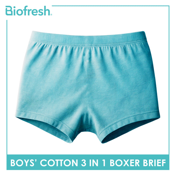 Biofresh Boys' Antimicrobial Cotton Boxer Brief 3 pieces in a pack UCBBG522
