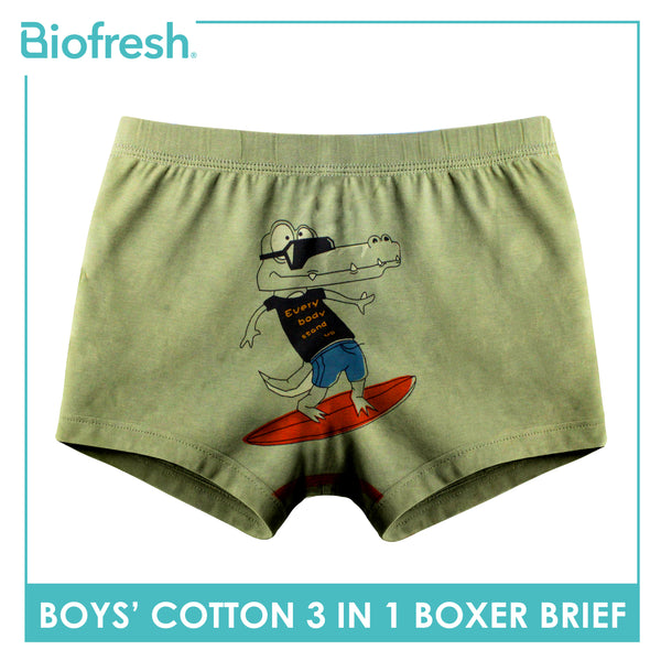 Biofresh Boys' Antimicrobial Cotton Boxer Brief 3 pieces in a pack UCBBG523