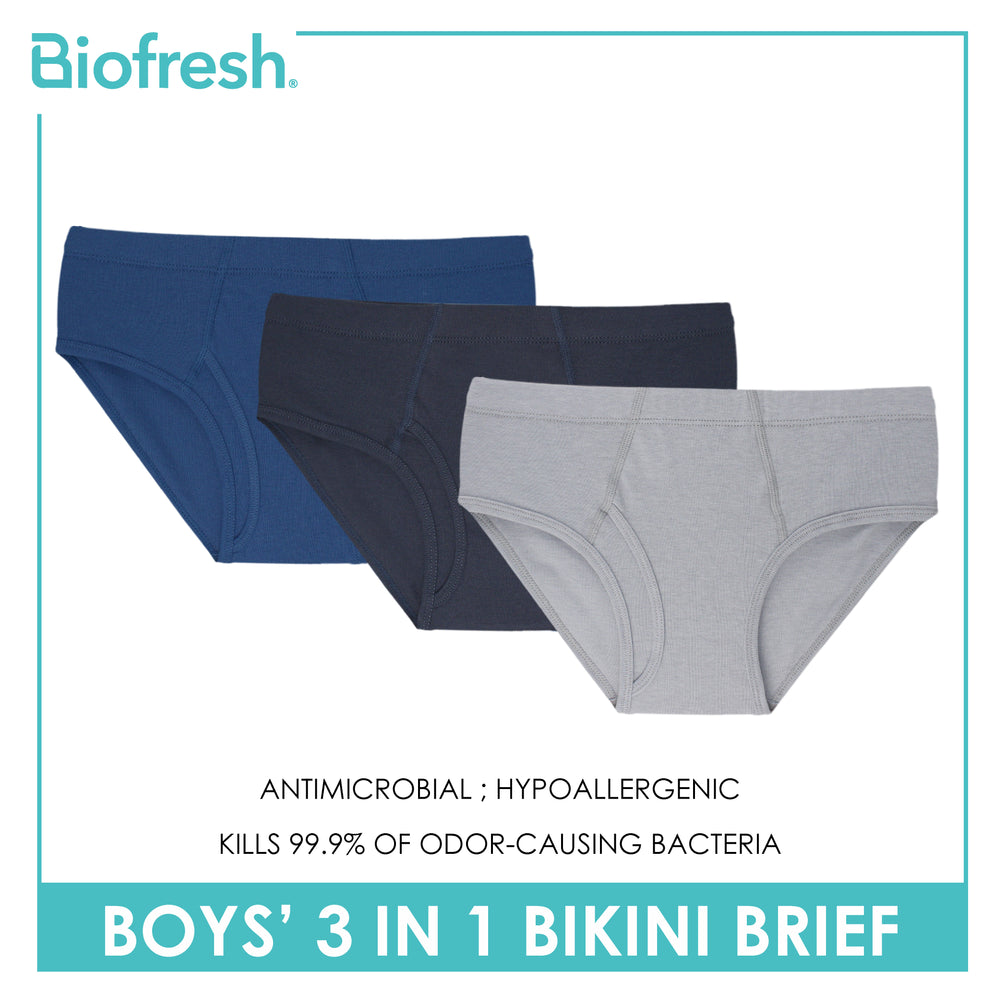 Biofresh Boys' Antimicrobial Cotton Bikini Brief 3 pieces in a pack UCBCG19