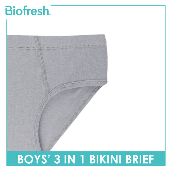 Biofresh Boys' Antimicrobial Cotton Bikini Brief 3 pieces in a pack UCBCG19