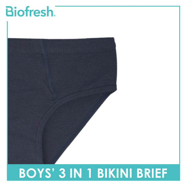Biofresh Boys' Antimicrobial Cotton Bikini Brief 3 pieces in a pack UCBCG19