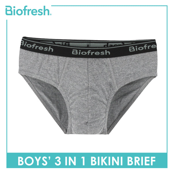 Biofresh Boys' Antimicrobial Cotton Bikini Brief 3 pieces in a pack UCBCG21