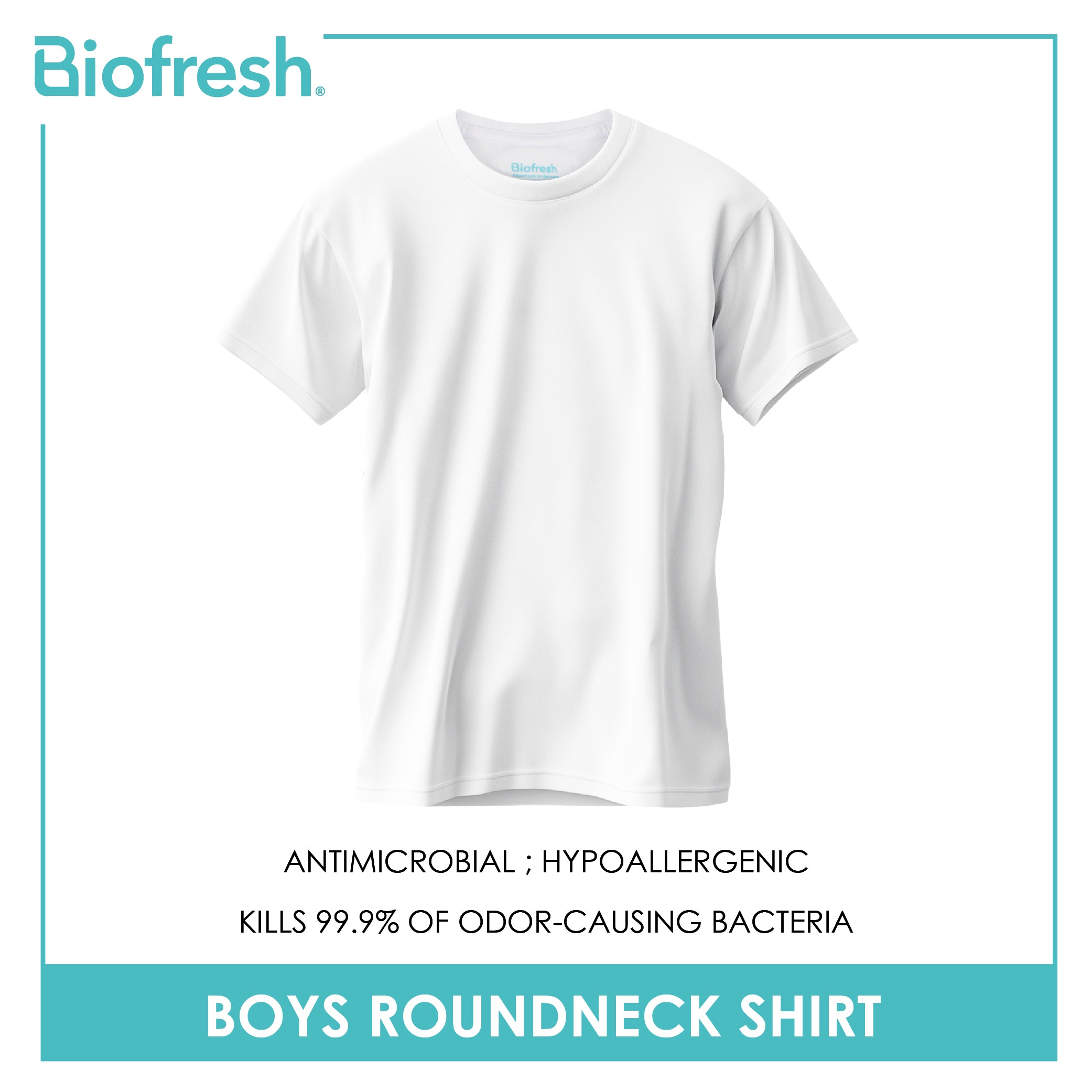 Biofresh Boy's Antimicrobial Cotton Roundneck Shirt 1 piece UCSR4