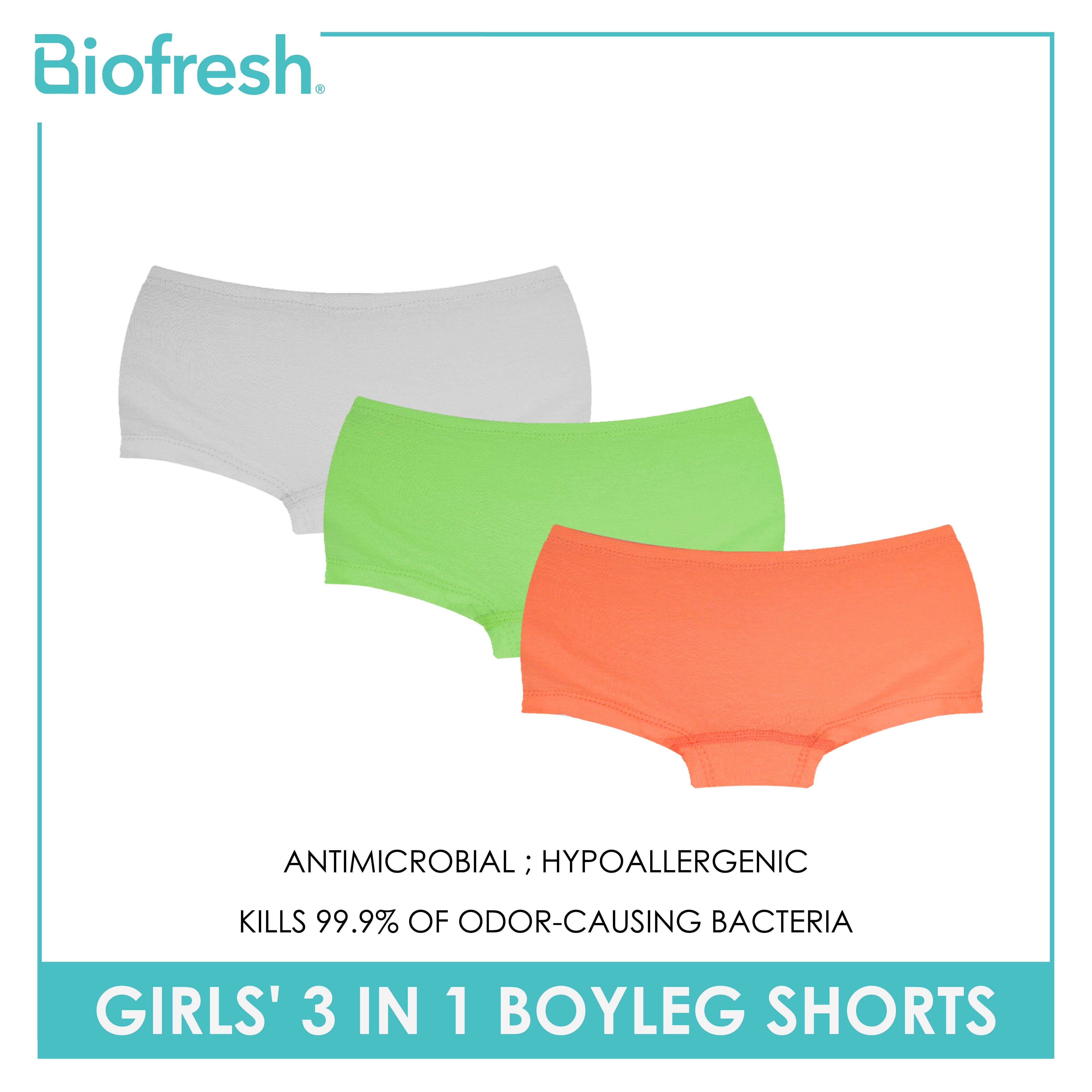 Biofresh Girls' Antimicrobial Boyleg Shorts 3 pieces in a pack UGPBG1