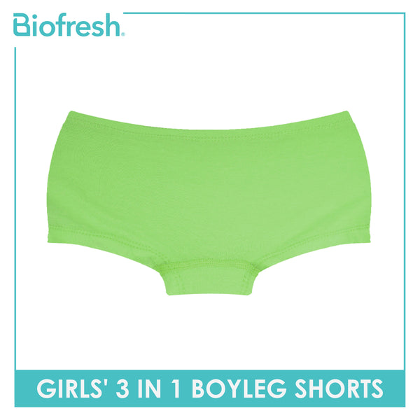 Biofresh Girls' Antimicrobial Boyleg Shorts 3 pieces in a pack UGPBG1