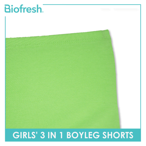 Biofresh Girls' Antimicrobial Boyleg Shorts 3 pieces in a pack UGPBG1