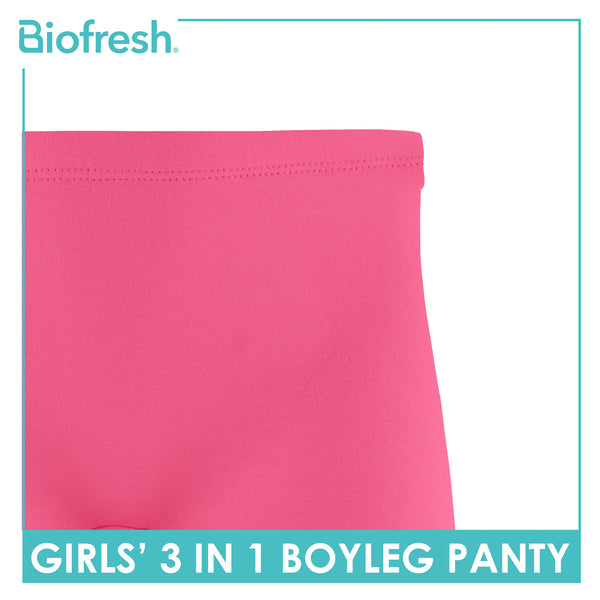 Biofresh Girls’ Antimicrobial Cotton Boyleg Panty 3 pieces in a pack UGPBG2